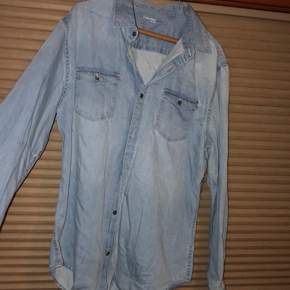 Calvin Klein button down Jean shirt